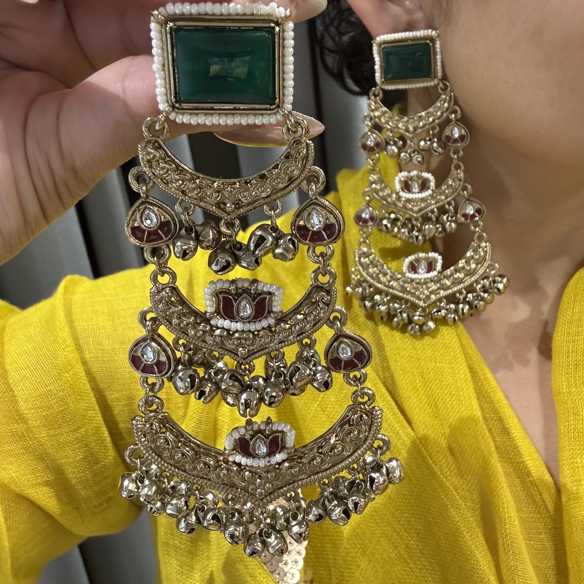 Long kashmiri chandbali